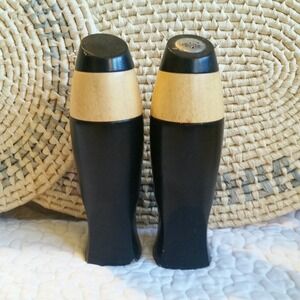 Vintage MR. DUDLEY Wood Black Light Tone Salt Shaker Pepper Mill Grinder Mid Cen